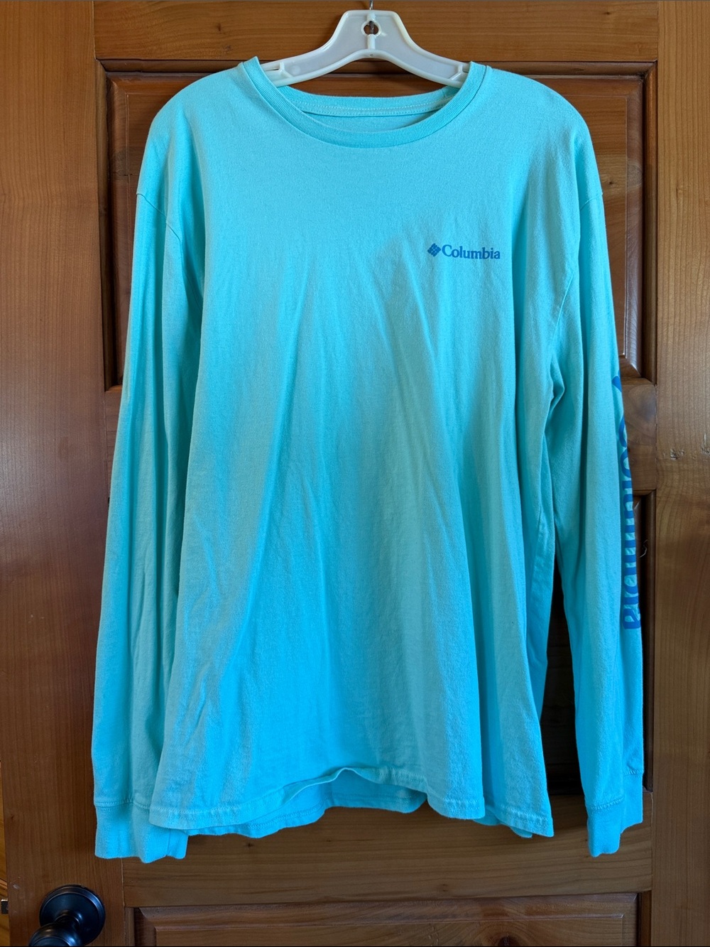 Columbia Light Aqua Long Sleeve Shirt